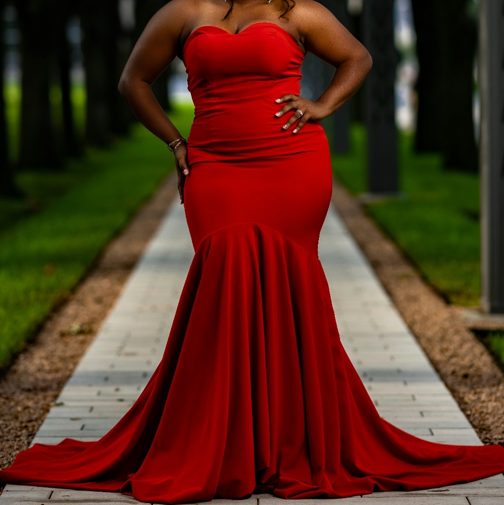 Beautiful brick red formal gown